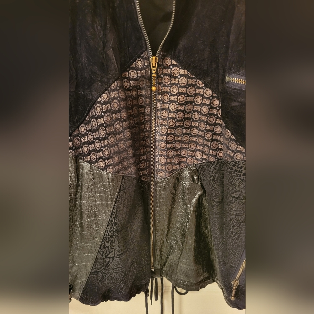 Leather patchwork jacket - Picture 2 of 7